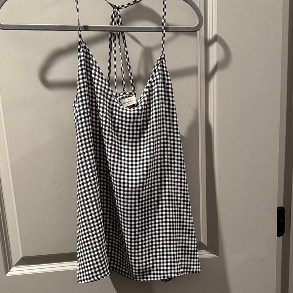 Abercrombie & Fitch Black and White Checkered Top